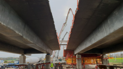 Zdjęcie 7 z budowy obwodnicy Szczecinka w ciągu drogi expresowej S11 - Xbeton Polska - Wytwórnia betonu